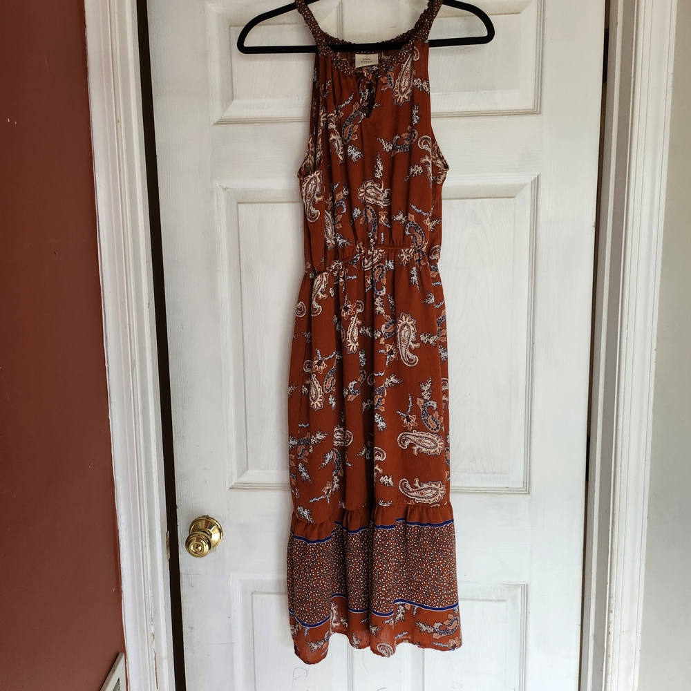 Knox Rose Rust Paisley Midi Dress